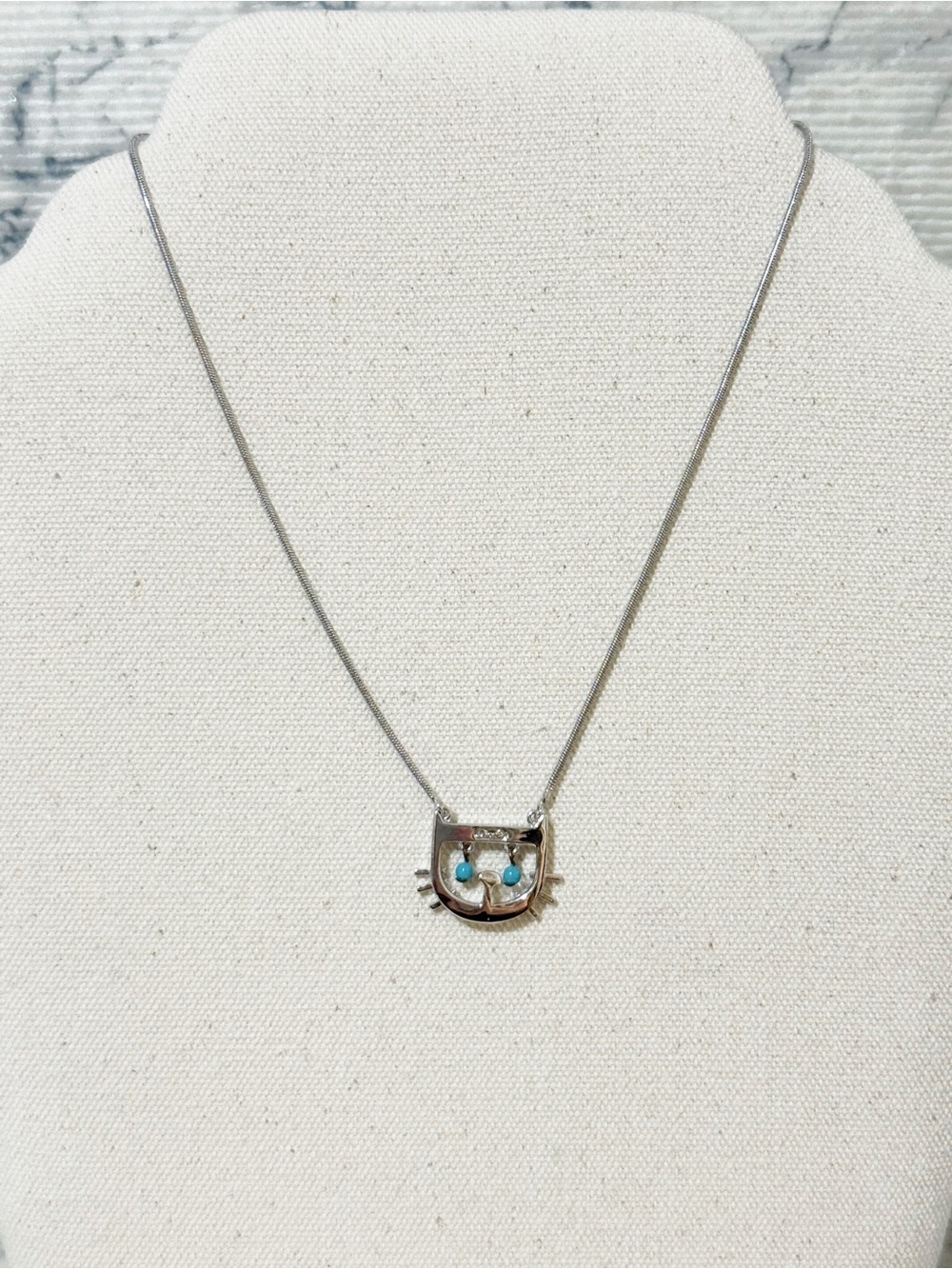 Christian Dior Silver Cat Pendant Necklace 🐱 Rare Vintage Find - Picture 11 of 15